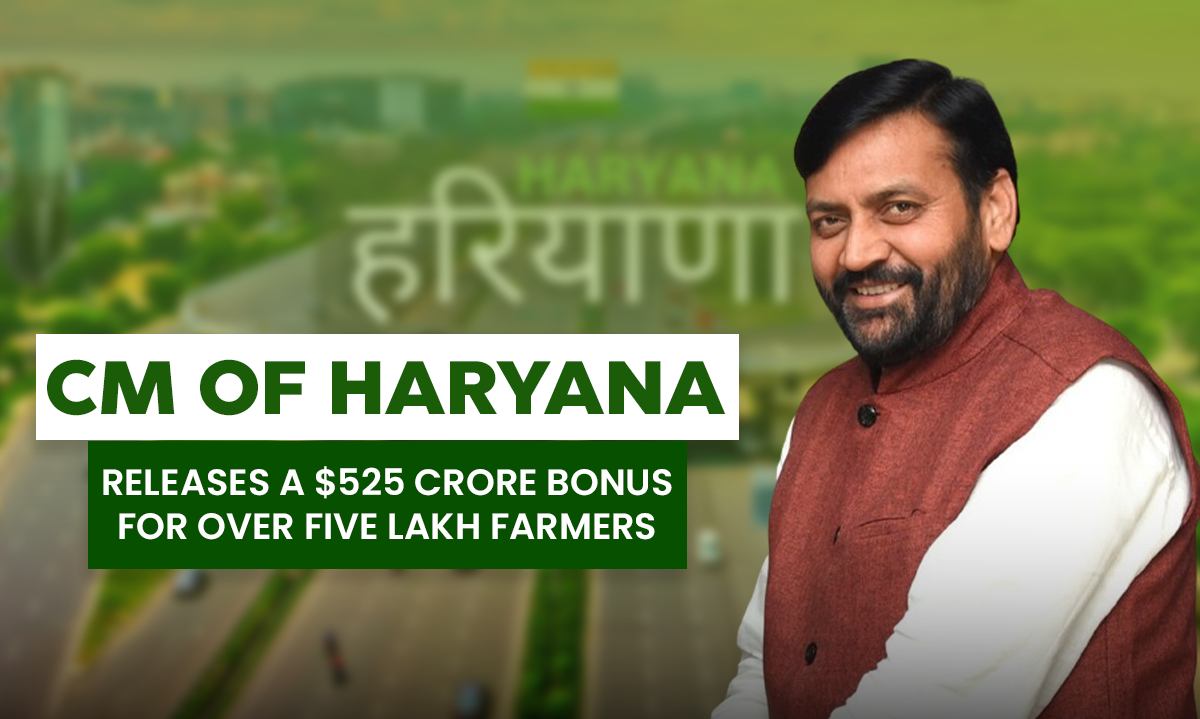 CM of Haryana Releases a $525 Crore Bonus for Over Five Lakh Farmers